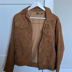Boohoo Brown Corduroy Jacket Size 4